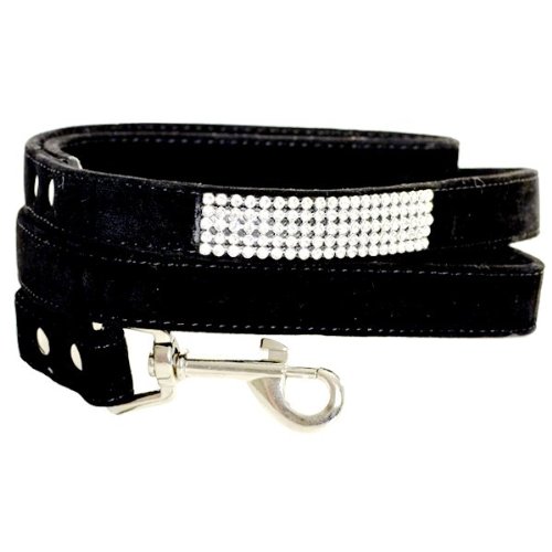 Michur - Sissi - Laisse pour chien avec strass - Couleur : noir - grandeur (environ.): 120x2cm Michur - Sissi - Laisse pour chien avec strass - Couleur : noir - grandeur (environ.): 120x2cm