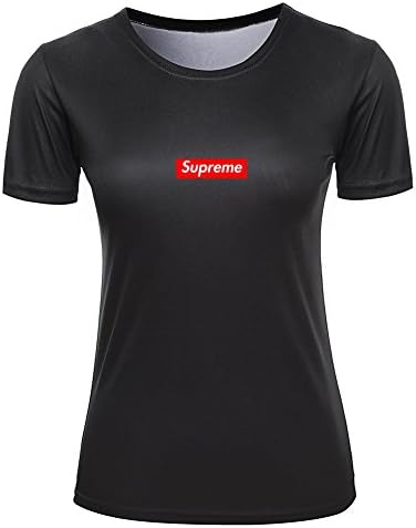 Customized Poly Cotton Comfortable Supreme Women's T-Shirt Black