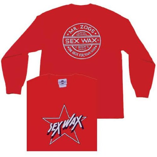 Sex Wax Mens Sex Wax Star Long Sleeve Tee in Red