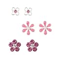Girls' Gold-Over-Sterling Silver Flower 3-pc. Earrings Set - Pink
