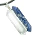 Astrological Sagittarius Amulet Double Crystal Point Sodalite and Rock Quartz Gems Zodiac Silver Pendant Necklace
