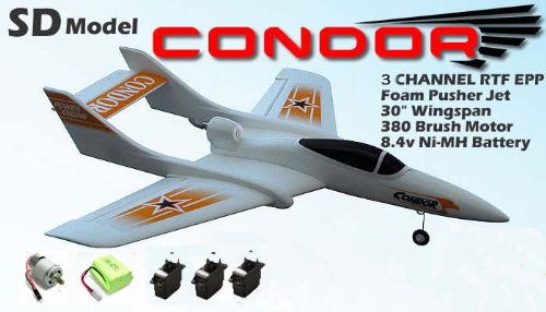 New 2009 SD Model 3 Channel Condor EPP Foam Pusher Remote Controlled Bobcat Jet 100% Ready to Fly Super Durable WITH FREE FLIGHT SIMULATOR KIT INCLUDED