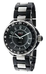 TKO ORLOGI Women's TK570-BK Ceramic-Steel Plastic Case and Bracelet Watch