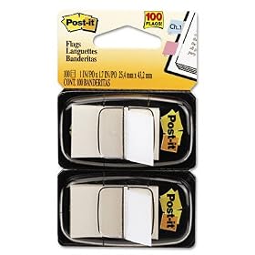 3M Post-it(R) Standard Flags, White, Pack Of 2 by Message Pads