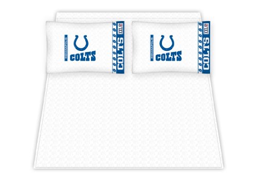 Best Quality Micro Fiber Sheet Set - Indianapolis Colts NFL /Color White Size Twin