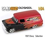 Jada Dub City Metallic Red with Flames 1957 Chevy Suburban 1:64 Scale Die Cast Car by Dub City