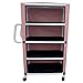 MJM International 332-4C-MRI MRI Four Shelf Cart with Cover, 400 oz Capacity, 65.5" Height x 42" Length x 20" Width, Royal Blue/Forest Green/Mauve