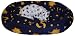 oval dog cushion 31.5'' x 24'' in dark blue sun, stars #2034-4