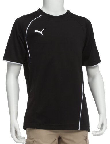 PUMA Kinder T-Shirt Foundation Polyester Tee, black-white-white, 140 Preisvergleich