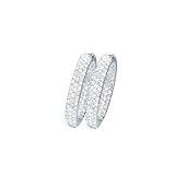 14K White Gold 4 1/5 ct. Diamond In & Out Hoop Earrings