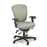 Perch Memory Foam Office Chair - Medium Back - Red Wine Fabric - Soft Floor ....