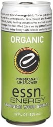 essn Organic Energy, Pomegrate Limeflower, 12-Ounce Cans (Pack of 24)