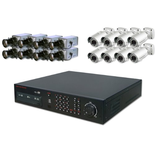 Clover Electronics PAC16515 Clover CDR16\50, 8 HDC150, 8 Z570, with 16 CH DVR, 8 12V DC Camera and 8 130FT IR Range Camera