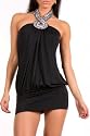 Sexy Damen Sommer Party Kleid Cocktail Minikleid Partykleid Neckholder Steinchen 5 Verschiedene Farben