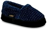 Acorn Kids Textured Moc Slipper, Blue Check size 4 - 5