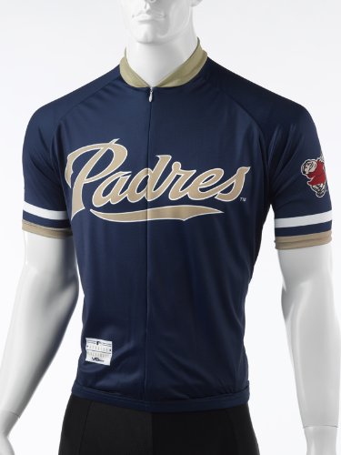MLB Men's San Diego Padres Short Sleeved Cycling Jersey (Blue, Small)
