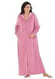Jessica London Plus Size Long Hooded A-Line Velour Robe By Dreams & Co. Black,2X