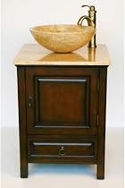 22" Bathroom Furniture Travertine Top Single Sink Vanity Cabinet 158T