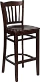 HERCULES Vertical Slat Back Wood Bar Stool with Mahogany Finish - XU-DGW000 ....