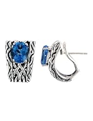 Balissima By Effy Collection Sterling Silver Blue Topaz Earrings