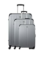 AMERICAN TRAVEL Set de 3 trolleys rígidos (Gris)