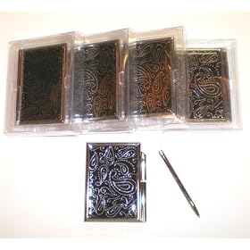 Buy 5 New Black Metal Memo Book Pad Notepad Case w Pen by SilverHooks
