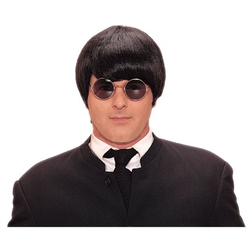 60s Beatles Moptop Black Costume Wig