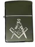 Thumbnail image for Masonic Zippo Lighter Gun Metal Black Ice Lighter with Symbol