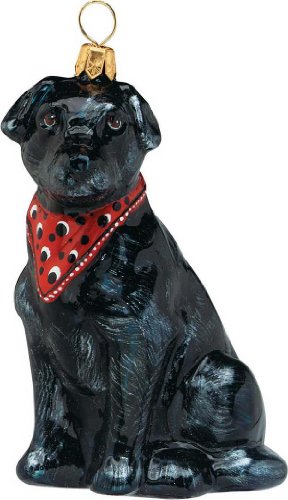 The Pet Set Blown Glass European Dog Ornament by Joy to the World Collectibles – Black Labrador Retriever Dog with Bandana The Pet Set Blown Glass European Dog Ornament by Joy to the World Collectibles – Black Labrador Retriever Dog with Bandana
