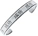 Chinese Success Character Silver Tone Pewter Cuff Bracelet