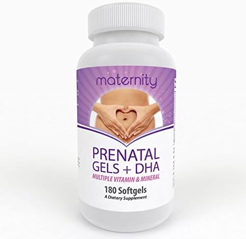 Maternity - Prenatal Vitamins + DHA - Multivitamins with Essential Fatty Acids and Minerals - Helps Maintain Mothers and Baby's Health