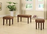 3 Pc. Chocolate Vanity Stool & Bench Set