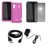 EMPIRE Hot Pink Silicone Skin Case Cover + Mirror Screen Protector + Home W ....
