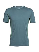 Icebreaker Men's Aero Short Sleeve Crewe Top, Canoe/Balsam, Medium
