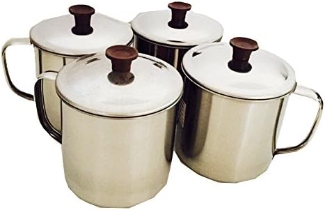 Camping Coffee &amp; Water Mug Soup Cup Light Weight Stainless Steel Size 11 Cm (16 Oz. Volume) (set of 4)
