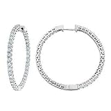 Diamond Hoop Earrings 3ctw