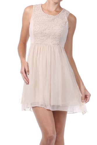 Juniors Sleeveless Ivory Workwear Casual Cocktail Tank Dress