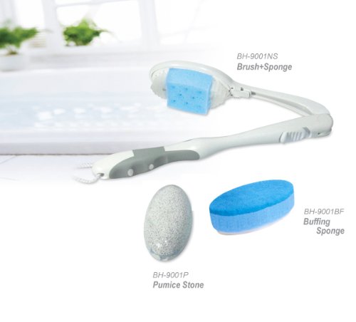 Lu La Bath Brush Gift Set - Adjustable Handle with 3 Interchangable Heads