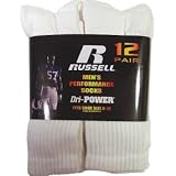 Russell Athletic Performance Crew Sock - Men 12 Pair Pack