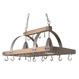 Checkolite P1006-71 Country Kitchen 2-Light Pot Rack