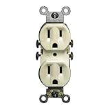 Leviton 5320-IMP 15 Amp, 125 Volt, Duplex Receptacle, Residential Grade, Self-Grounding, 10-Pack, Iv