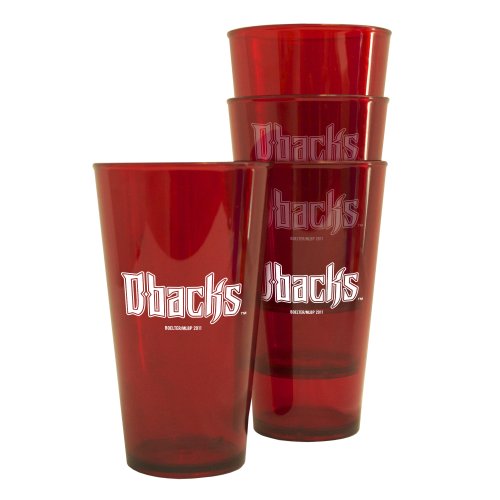 MLB Arizona Diamondbacks 16-Ounce Colored Plastic Pints (4 Pack)