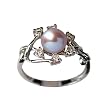 Entwining Vine Cultured Pearl Cubic Zirconia Ring in Platinum Overlay CAREFREE Sterling Silver, Lavender