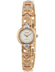 Elgin Womens ELA321 Tri-Colored Heart Link Bracelet Watch