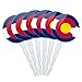 Set of 6 Cupcake Picks Toppers Decoration State Flag - Colorado State Flag