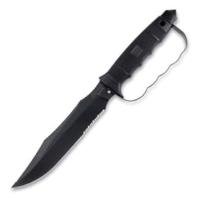 SOG Specialty Knives and Tools TE02-N Tigershark Elite Hardcase Knife, Black TiNi by Sog