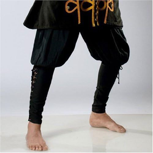 Pirate Renaissance Medieval Costume Harem Pants Trousers (XX-Large, Black)