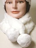 Imported White Color Fake Fur Neck Scarf Shawl