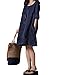Hole Tide Women's 1/2 Sleeve 3D Floral Cotton and linen Oversized Shift Dress