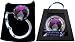 1 Silver & Purple with Swarovski Crystal FOLDING Chatt Purse Hook & Black Velvet Pouch and Gift Box